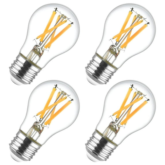 LUXRITE A15 Edison LED Bulb, 8.5W=60W, Dimmable, 3500K, 750 Lumens, Enclosed Fixture Rated, E26 Base, UL Listed 4 Pack