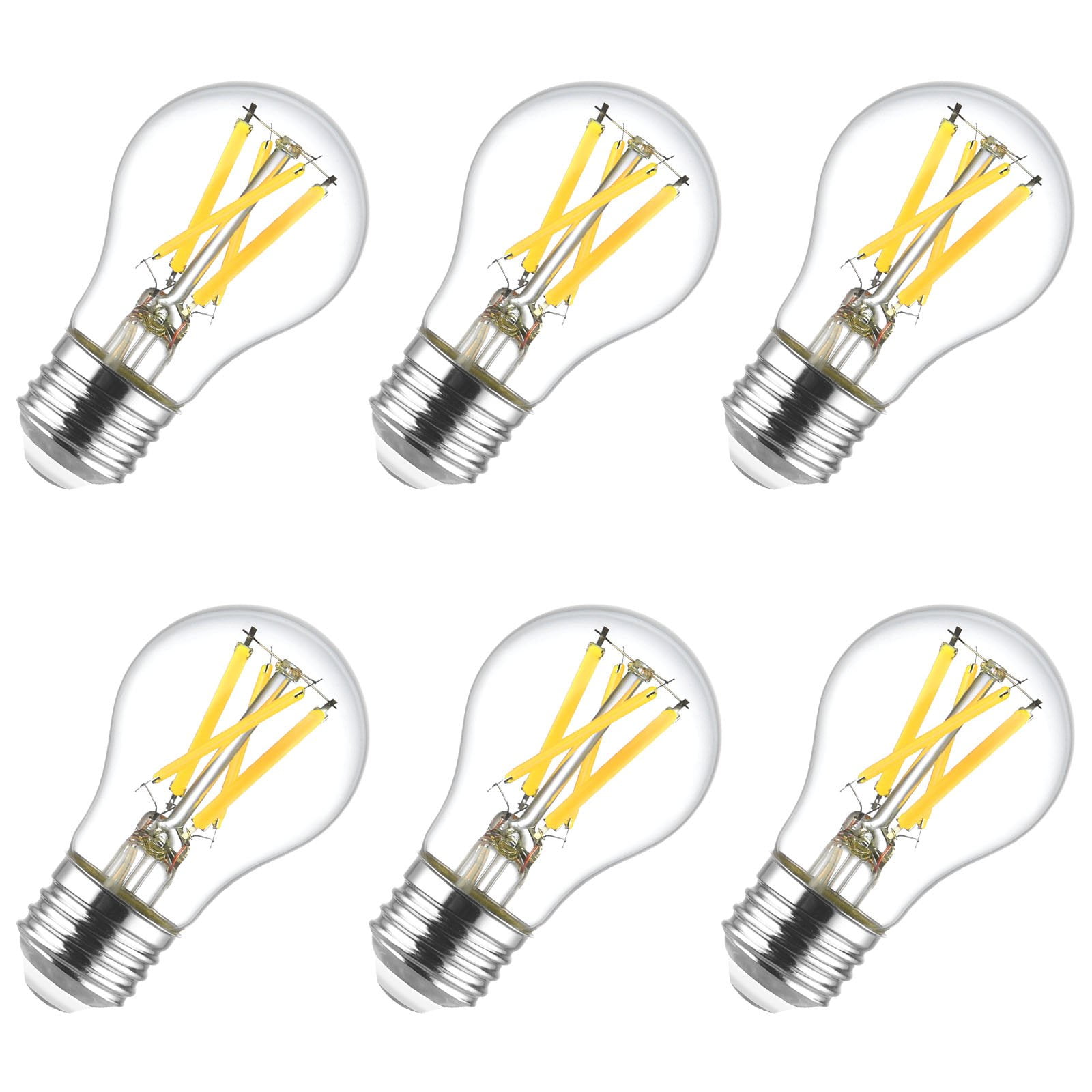 LUXRITE A15 Edison LED Bulb, 8.5W=60W, Dimmable, 4000K, 750 Lumens, Enclosed Fixture Rated, E26 Base, UL Listed 6 Pack