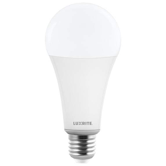 LUXRITE A23 LED Light Bulb, E26 Base, 33W, 4000LM, Dimmable, 4000K Cool White, 240 Beam, CRI80, 120V, Damp & UL Listed