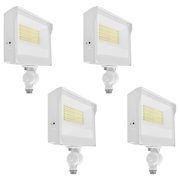 LUXRITE Universal LED Flood Light, Knuckle Mount, IP65, 3CCT, 60/70/80W, Up to 11680LM, Dimmable Photocell Sensor 4 Pack