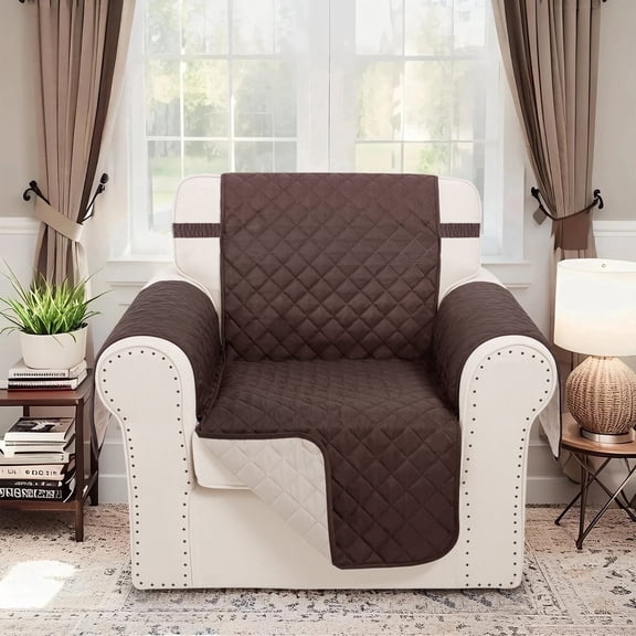 LUXSHARE HOME Reversible Pet-Friendly Chair Cover, Waterproof Washable, Elastic Straps