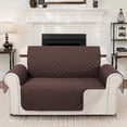 thumbnail image 1 of LUXSHARE HOME Reversible Loveseat Cover for Pet Friendly Machine Washable Water Repellent Furniture Protector with Elastic Straps & Foam Rods, 2-Seat Size, Chocolate/Beige, 1 of 6