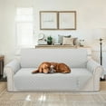 thumbnail image 1 of LUXSHARE HOME Reversible Oversized Sofa Cover for Pet Friendly Machine Washable Water Repellent Furniture Protector with Elastic Straps & Foam Rods, 3-Seat Size, Light grey/Light grey, 1 of 6