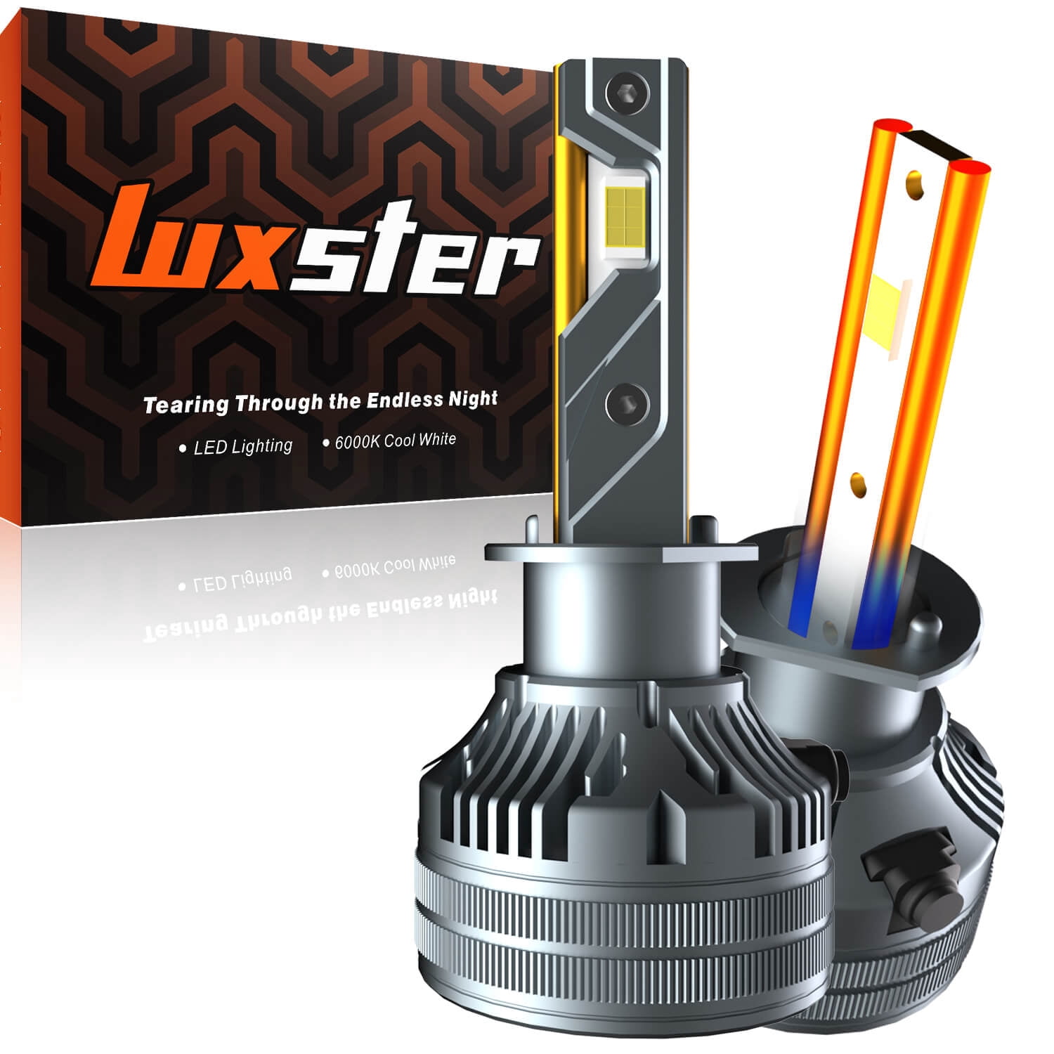 LUXSTER 2024 Punisher 40,000LM H1 LED Headlight Bulbs, H1 Plug Adapters Included, Ultra-Bright TalonLED Chips, Plug-N-Play, 6000K Pure White Foglight, IP68 Waterproof, Pack of 2