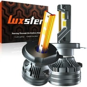 LUXSTER Punisher H4/9003/HB2 LED Headlight Bulbs, Dual High Low Beam, 40000LM Super Bright, 6000K Cool White, Plug and Play, Pack of 2