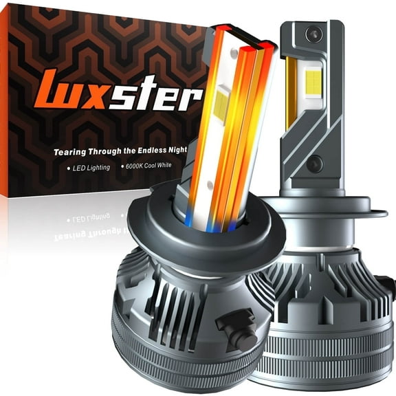 LUXSTER Punisher H7 LED Headlight Bulbs, 40000LM Super Bright, H7 Led Fog Light, 6000K Cool White, Plug and Play, Pack of 2