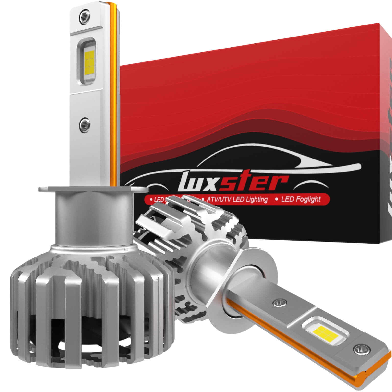 LUXSTER 2025 HolyKnight, 30000lm 55W H1 LED Headlight Bulbs, Foglight Bulbs, H1 Plug Adapters Included, TalonLED Super Bright, 6000K Cool White, Pack of 2