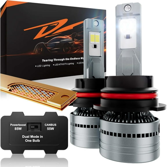 LUXSTER Dracarys 60000LM 9007 LED Headlight Bulbs with Vapor Chamber Cooling, 55W/85W Dual Power Mode, Dual Beam, CANBUS Ready, HB5 Fog Lights, 6500K Xenon White, 2 Pack