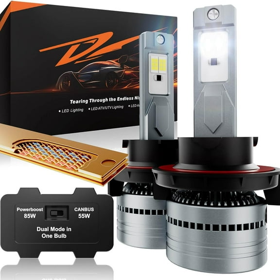 LUXSTER Dracarys 60000LM H13 9008 LED Headlight Bulbs with Vapor Chamber Cooling, 55W/85W Dual Power Mode, Dual Beam, CANBUS Ready, 6500K Xenon White, 2 Pack