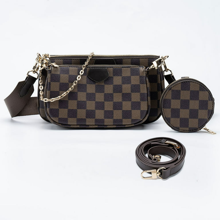 louis vuitton purse brown checkered