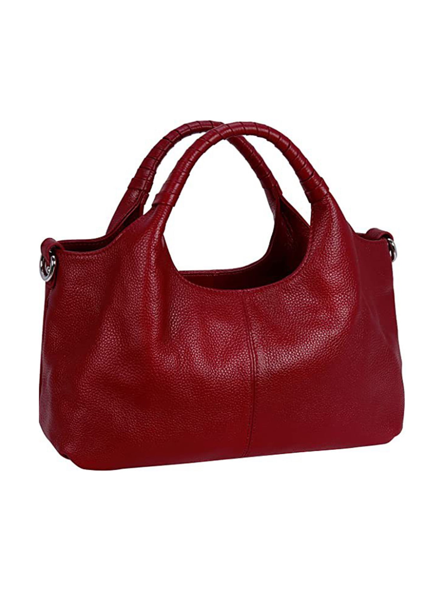 Luxur Genuine Leather Handbag, Medium Size, Red Tote, Satchel