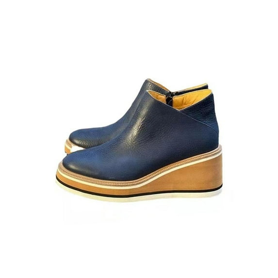 LUXUR Women Slip On Platform Suede Loafers High Heel Wedge Moccasins Walking Sneakers