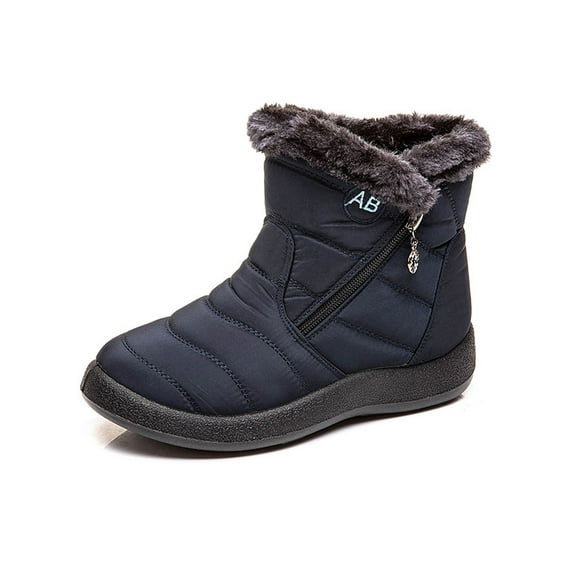 LUXUR Women Winter Snow Boots Warm Faux Furry Lining Ankle Booties Zipper Waterproof Arch Support Outdoor Sneakers Shoes