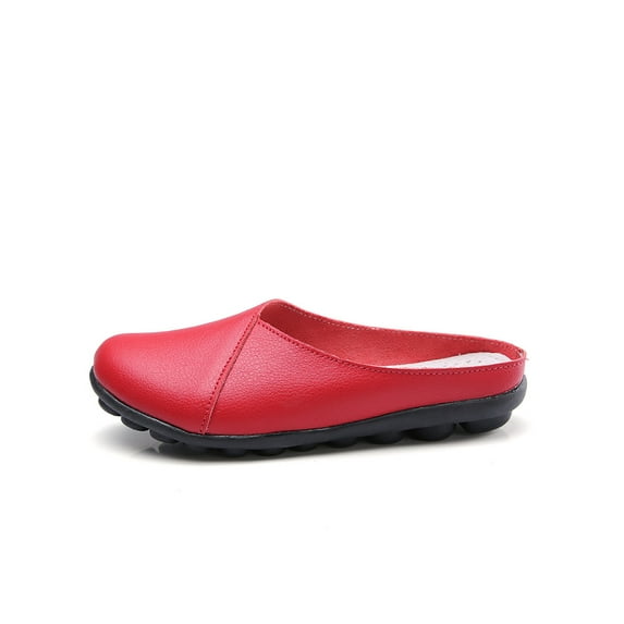 LUXUR Women's Flat Mules Closed Toe Slip on Mule Flats Shoes Backless Loafers Indoor Outdoor Slide Slippers