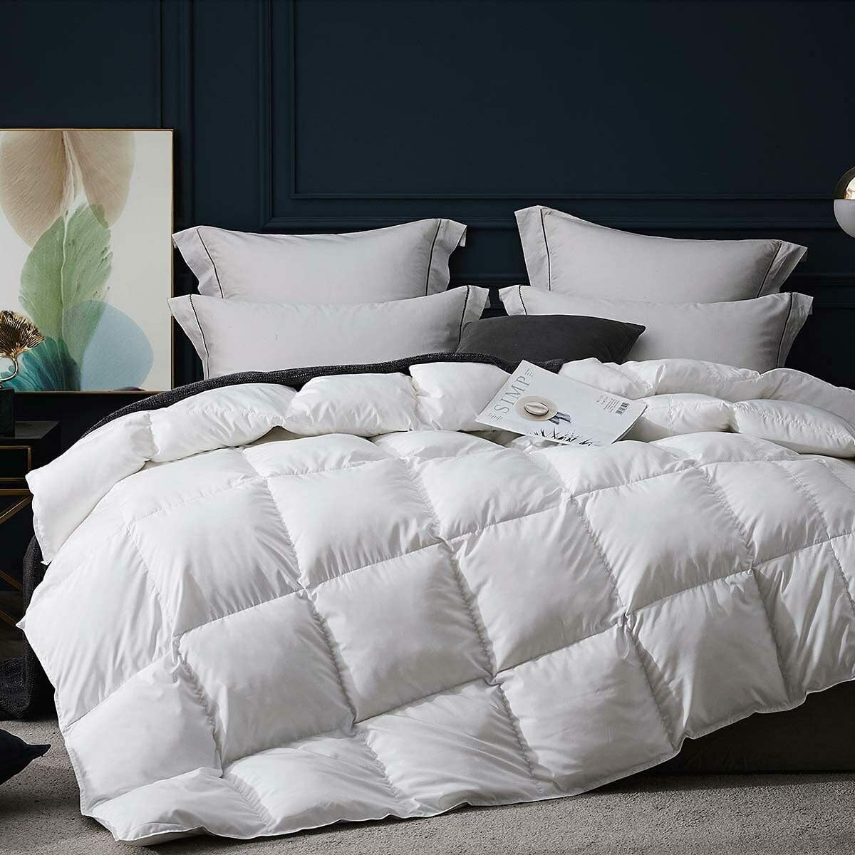 LUXURIOUS 1200TC BAFFLE BOX Siberian GOOSE DOWN Comforter QUEEN KING