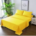 thumbnail image 1 of LUXURIOUS BEDDING Soft 1200 Series Long Staple 4 Piece Egyptian Cotton Bed Sheet Set ( Flat Sheet + Fitted 15'' + 2 Pillow Cases ) Double Brushed Breathable Sheets Lime Yellow Twin, 1 of 4
