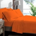 thumbnail image 1 of LUXURIOUS BEDDING Soft 1200 Series Long Staple 4 Piece Egyptian Cotton Bed Sheet Set ( Flat Sheet + Fitted 18'' + 2 Pillow Cases ) Double Brushed Breathable Sheets Orange Full XL, 1 of 4
