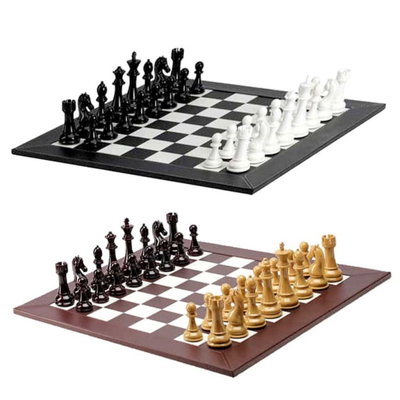 LUXURIOUS CHESS SET DELUXE: 21-INCH LEATHERETTE CHESSBOARDS | ELEGANCE MEETS SIZE: 21-INCH DELUXE CHESS SET WITH LEATHERETTE BOARD | CHESS SET GAME |