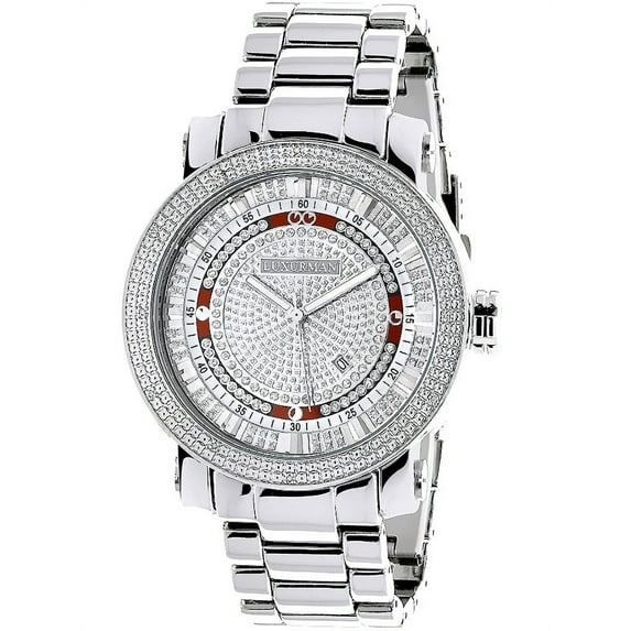 LUXURMAN 0.12ct Mens Diamond Watch
