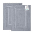 thumbnail image 1 of Feather and Stitch New York Modern Solid Print Grey 100% Premium Ring-Spun Long-Staple Cotton Bath Mats, 30" x 21", Fade Resistant (2 Count), 1 of 4