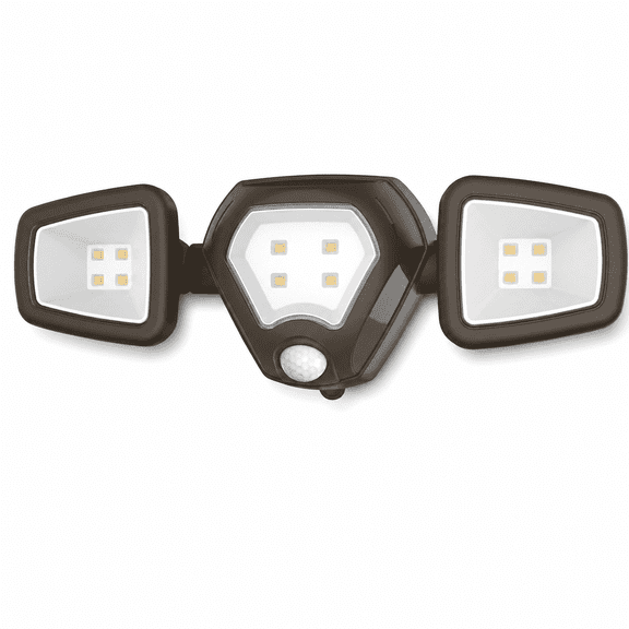 LUXWORX LX750B Outdoor Motion Sensor Light, 750 Lumens Battery Powered Wireless 3-Head LED Security Spotlight for Garage, Yard, Porch, Patio, Shed, Stairway