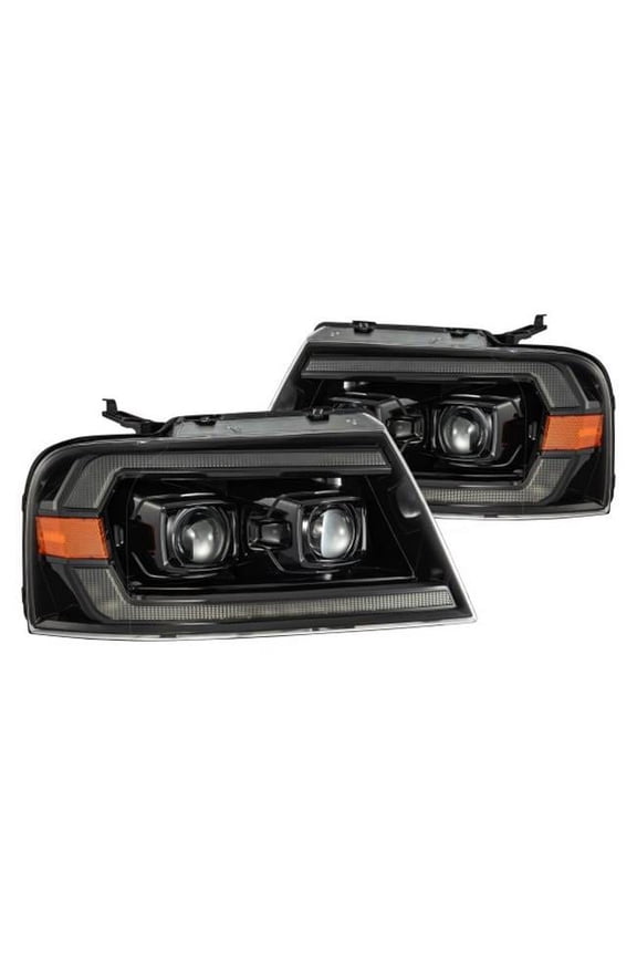 LUXX-Series Alpha-Black Projector LED Headlights with Sequential DRL for 2004-2008 Ford F-150