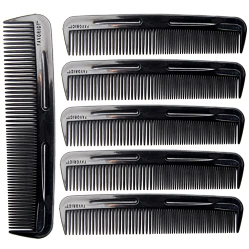 LUXXII (6 Pack) 5" Pocket Hair Comb Beard & Mustache Combs for Men's