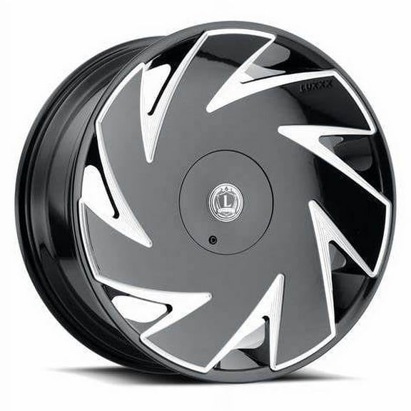 LUXXX ALLOYS 21 26X9.5 5X115/5X127 18ET 73.1CB GLOSS BLACK MILLED WHEEL