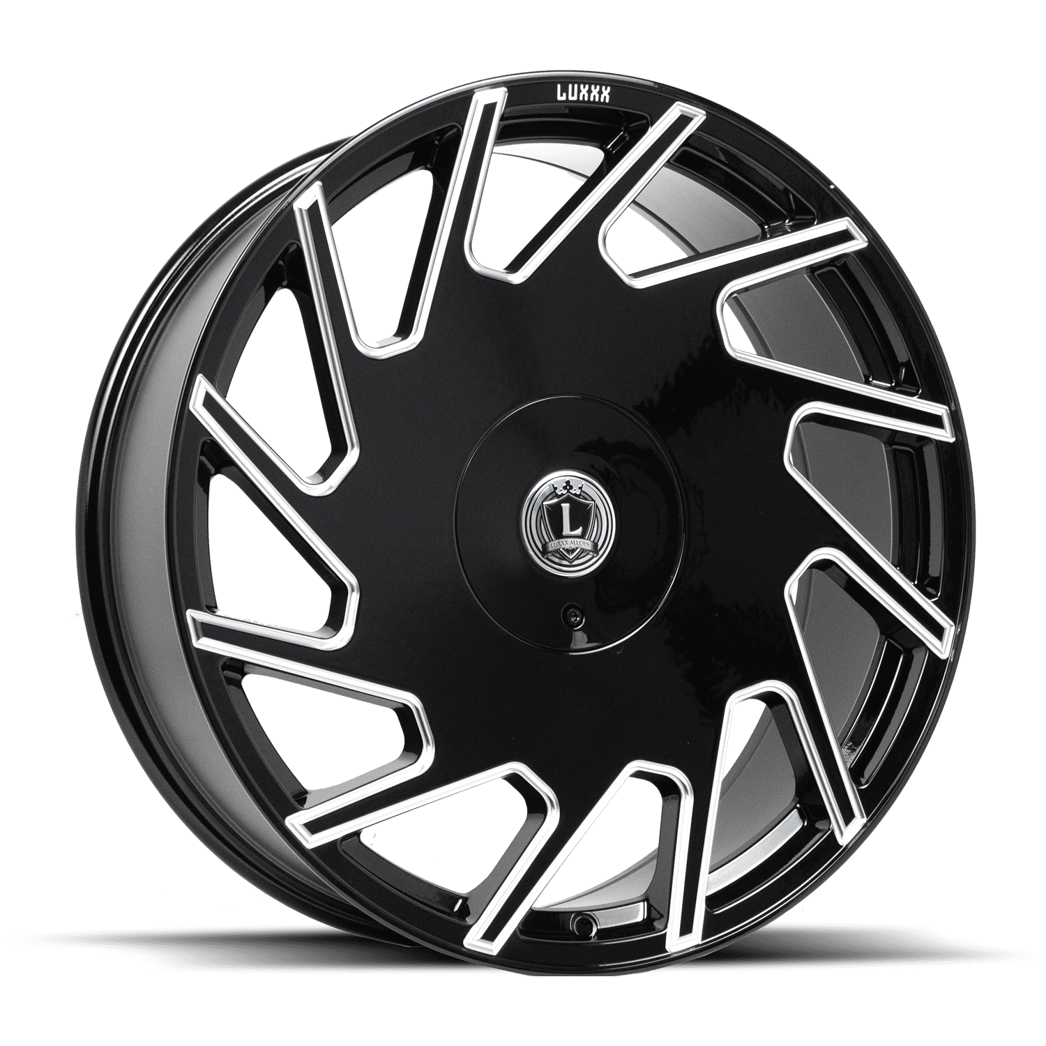 LUXXX ALLOYS 25 20X8.5 5X114.3/5X120 33ET 73.1CB GLOSS BLACK MILLED WHEEL