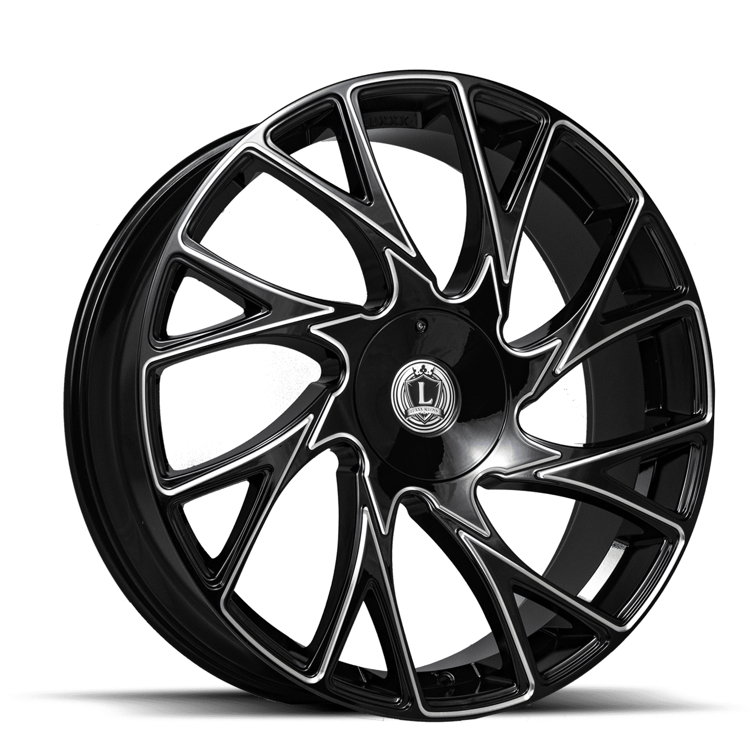 LUXXX ALLOYS 32 22X9 5X114.3/5X127 33ET 73.1CB Gloss Black Milled Wheel