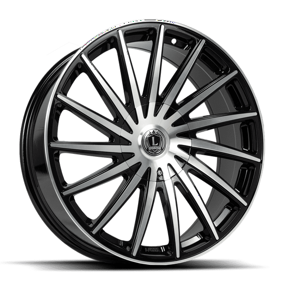 LUXXX ALLOYS 40V 20X8.5 5X115/5X120 18ET 73.1CB GLOSS BLACK MACHINED FACE WHEEL
