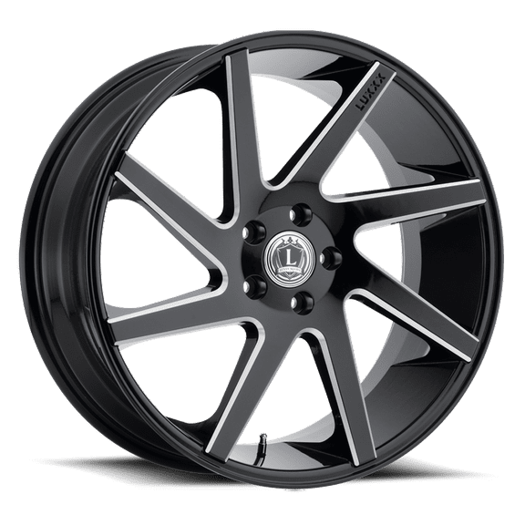 LUXXX ALLOYS 8 26X10 6X139.7 30ET 78.1CB GLOSS BLACK MILLED WHEEL