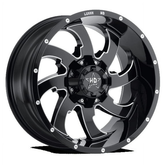 LUXXX HD Alloy Rims LHD12 22X12 6135/139.7 -44 106.1 Gloss Black Milled