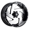 thumbnail image 1 of LUXXX HD Alloy Rims LHD6 24X12 6X139.7 -49 106.1 Gloss Black Machined Face w/ Chrome Spike Rivets, 1 of 1
