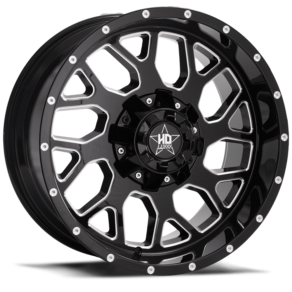 LUXXX HD Alloy Rims LHD8 17X9 6135/139.7 +6 106.1 Gloss Black Milled