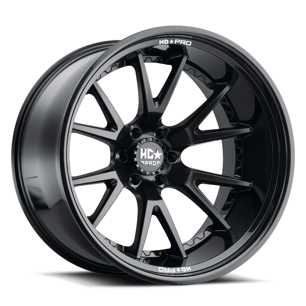 LUXXX HD Alloy Rims LHDPRO1 24X14 6X139.7 -76 106.1 Gloss Black Lip Matte Black Face