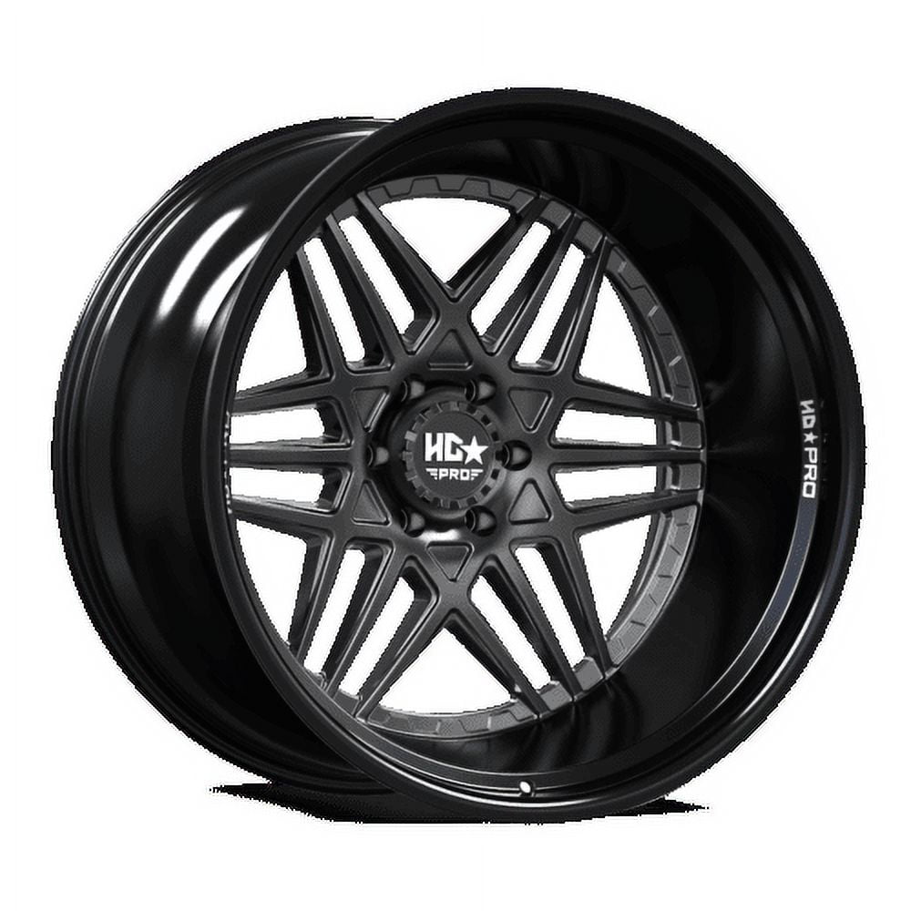 LUXXX HD Alloy Rims LHDPRO3 22X12 6X135 -44 87.1 Gloss Black Lip Matte Black Face