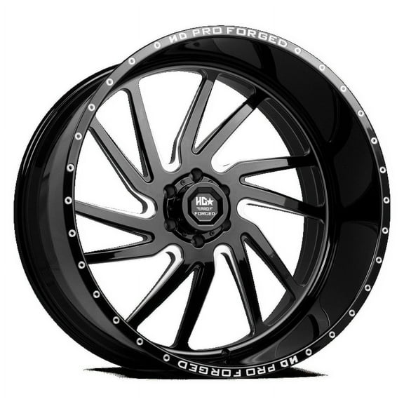 LUXXX HD FORGED LHD PRO 1 HORNET 26X12 6X139.7 -44ET 122.1CB GLOSS BLACK MILLED WHEEL