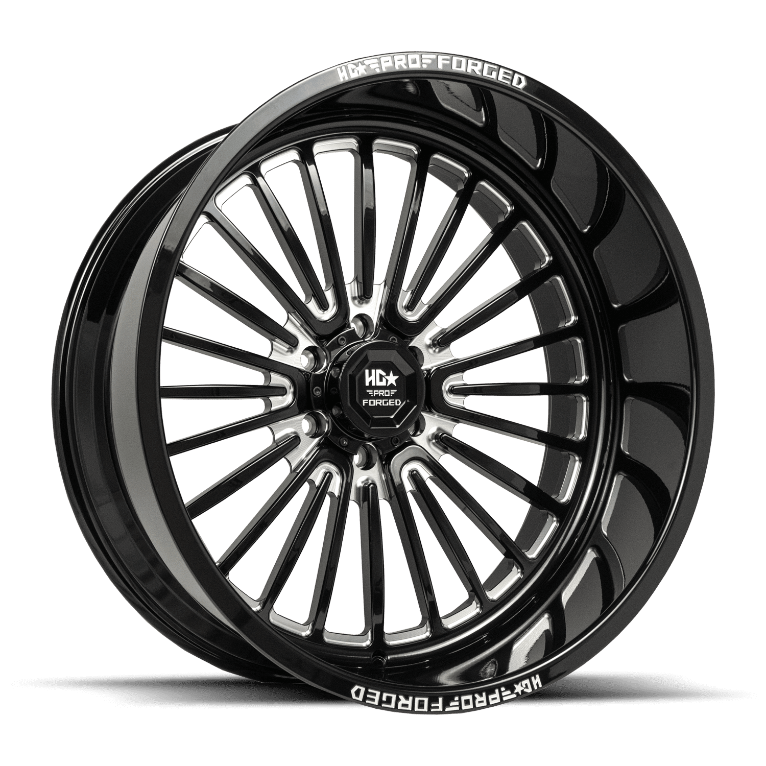 LUXXX HD FORGED LHD PRO 6 WARHOG 24X14 6X139.7 -76ET 125CB GLOSS BLACK MILLED WHEEL