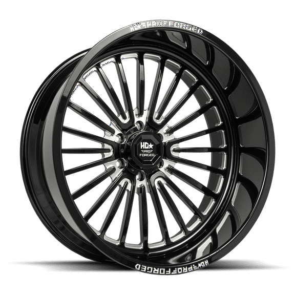LUXXX HD FORGED LHD PRO 6 WARHOG 24X14 6X139.7 -76ET 125CB GLOSS BLACK MILLED WHEEL