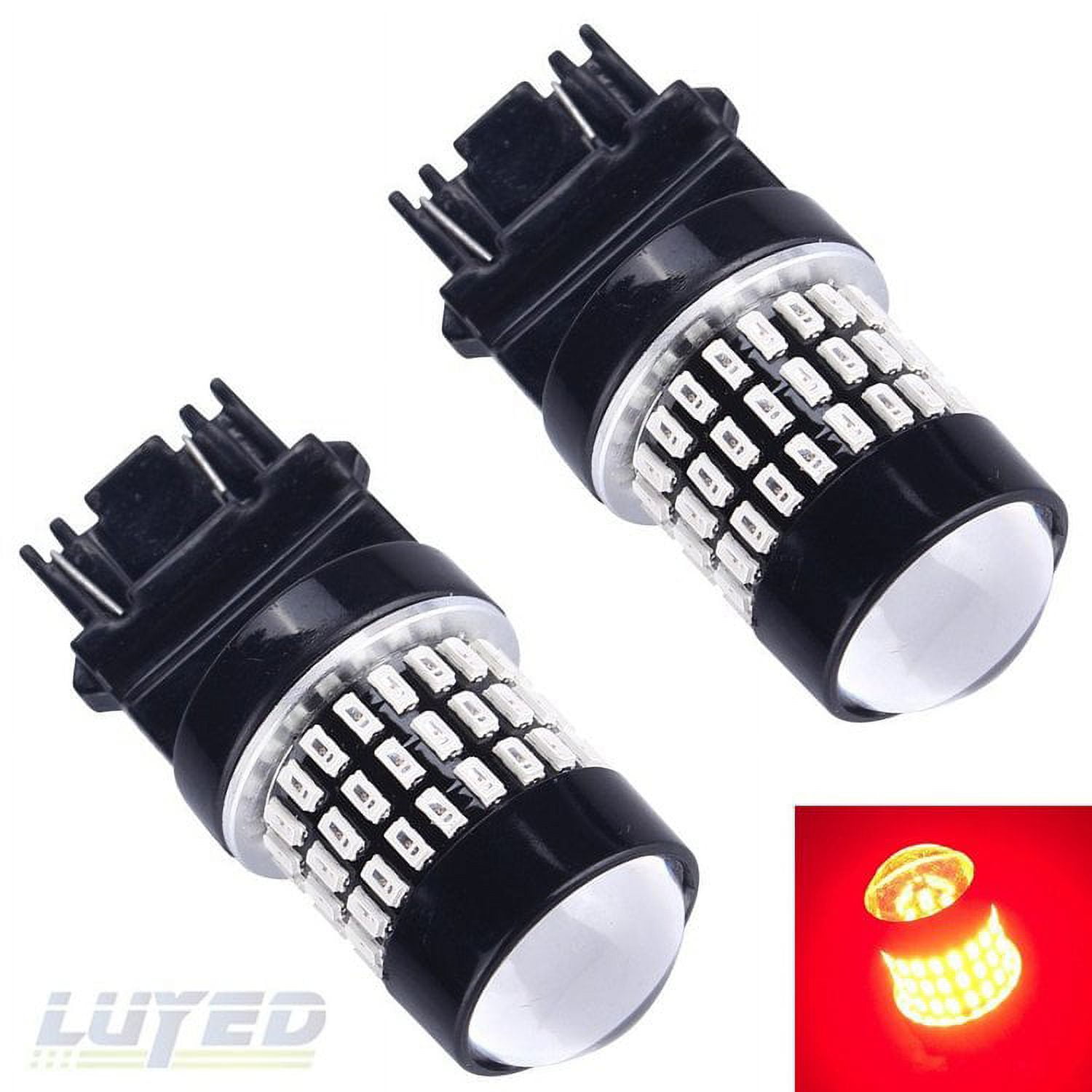 LUYED X 900 Lumens Super Bright 3014 78-EX Chipsets 3056 3156 3057 3157  LED Bulbs Used For Brake Lights,Tail Lights,Red