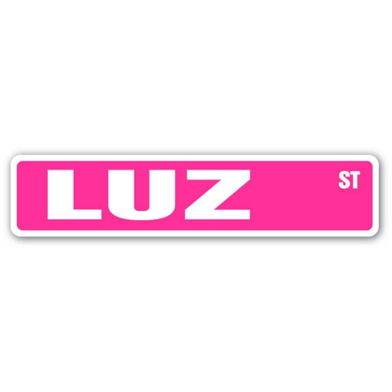 LUZ Street Sign Childrens Name Room Sign | Indoor/Outdoor | 30" Wide