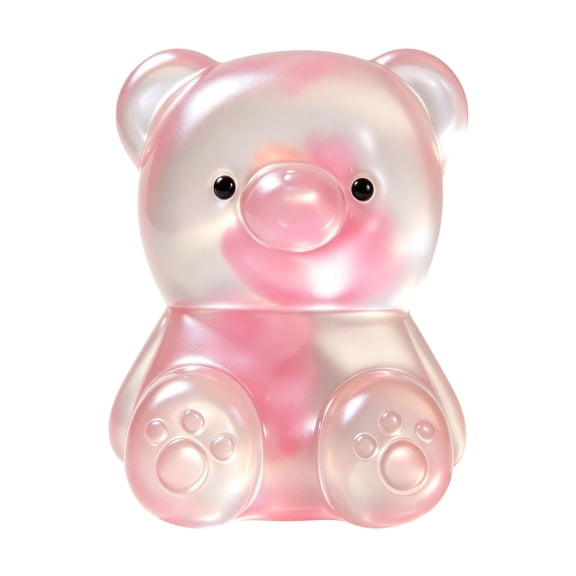 LUZBLSM 3.94 Inch Translucent Gummy Bear Squishy Toy Strawberry Pink, Soft Fruit-Scented Stress Relief Fidget Toy for Kids Adults, Cute Bear Squeeze for Desk Decor Gift