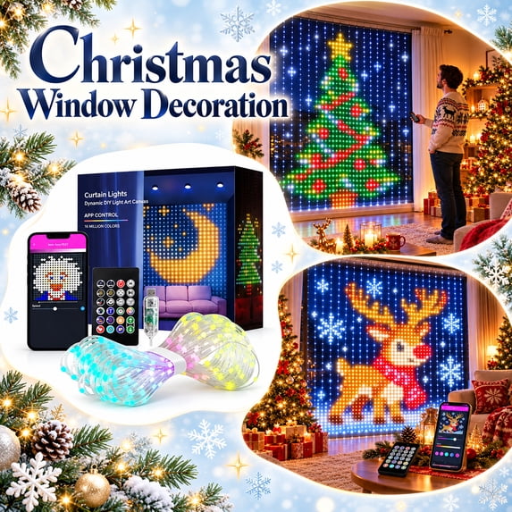 LUZBLSM LED Curtain Lights 118.11 x 78.74 Inch, 400 LEDs APP Control ...
