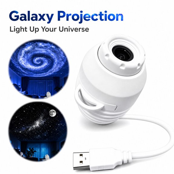 LUZBLSM Star Projector Sky Light, USB Aurora Night Light Projector with Adjustable Gooseneck, Galaxy Nebula Ambient Lamp for Bedroom Ceiling, Cozy Home Decor and Holiday Party Gift