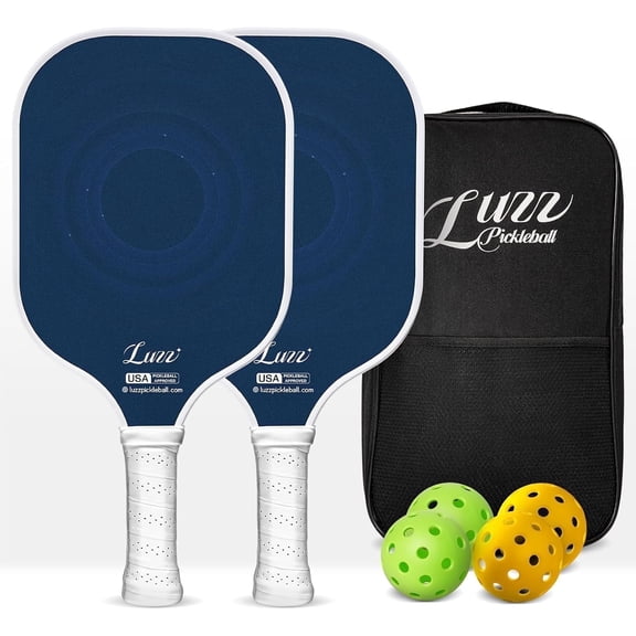 LUZZ Carbon Fiber Pickleball Paddle Set of 2 with 4 Balls and Carry Bag, USAPA Approved, T701 Pickle Ball Rackets for All Skill Level