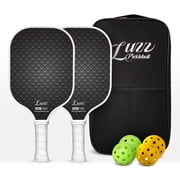 LUZZ Carbon Fiber Pickleball Paddle Set of 2 with 4 Balls and Carry Bag, USAPA Approved, T705 Pickle Ball Rackets for All Skill Level
