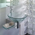 thumbnail image 1 of Lorixon Wall-mounted LV-002R Clear Tempered Glass 16.5-Inch Round Vessel Sink Pedestal set, 1 of 9