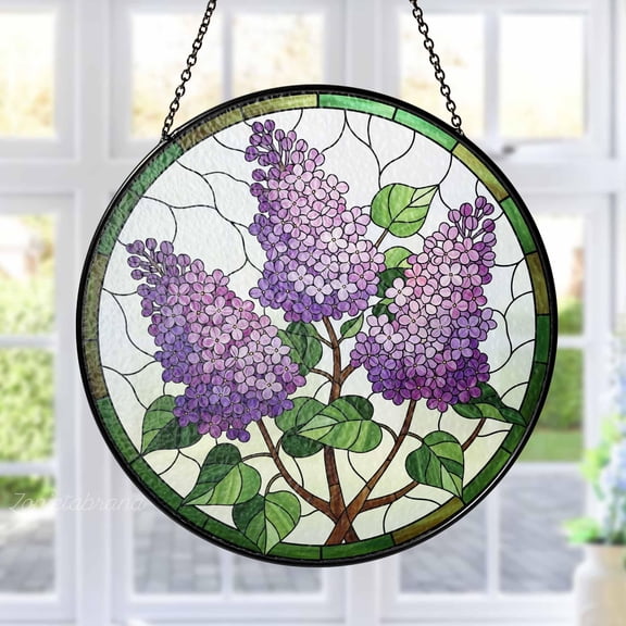 LV Gifts 50th Anniversary Glass Suncatcher, Golden Wedding Willow Tree Window Hanging, Personalized Stained Glass Style Gift with Name & Date