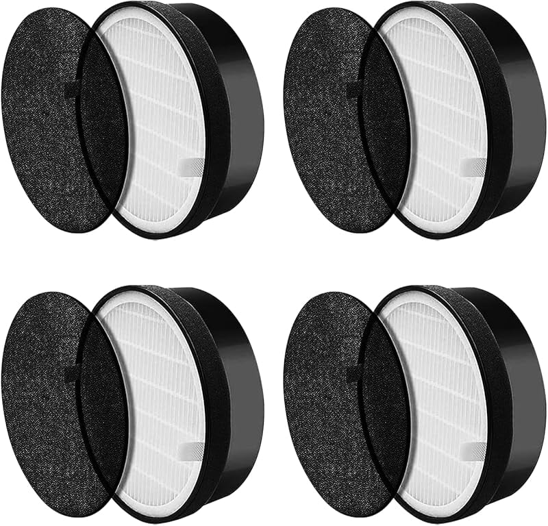LV-H132 Replacement Filter for LEVOIT Air Purifier Replacement Filter LV-H132-RF, 3-in-1 H13 True HEPA Filter Replacement, 4 Pack